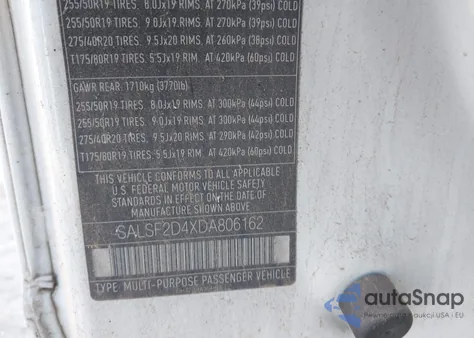 2013 Land Rover Range Rover Sport Hse из США, поврежденный, VIN SALSF2D4XDA806162